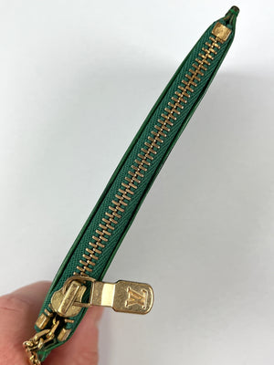 LOUIS VUITTON - GREEN EPI LEATHER POCHETTE CLES - RARE