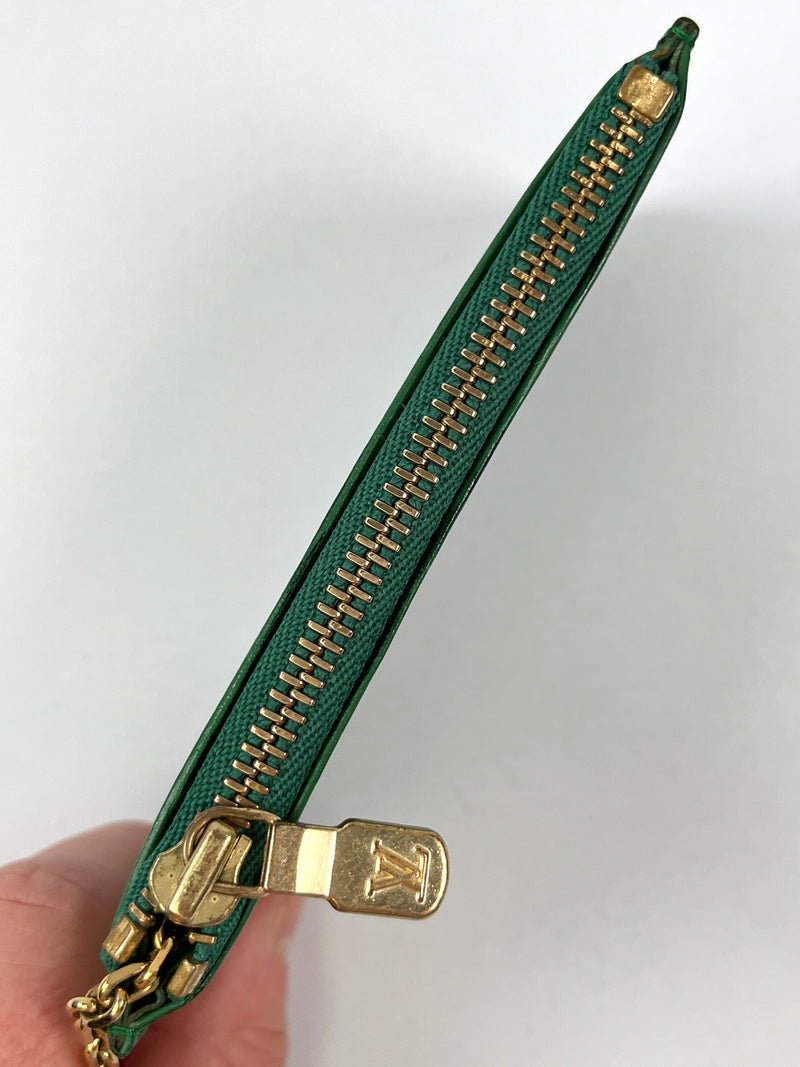 LOUIS VUITTON - GREEN EPI LEATHER POCHETTE CLES - RARE