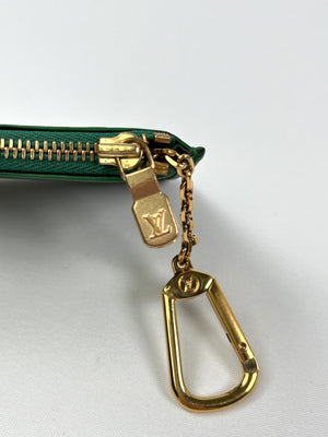 LOUIS VUITTON - GREEN EPI LEATHER POCHETTE CLES - RARE