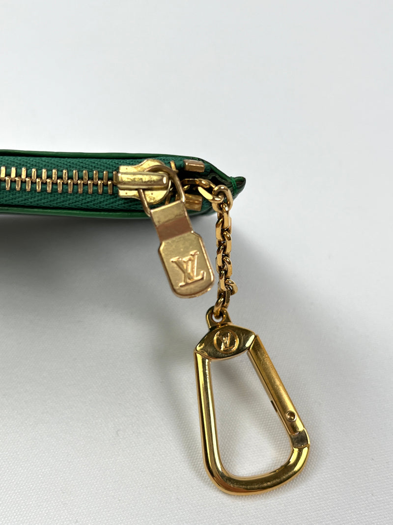 LOUIS VUITTON - GREEN EPI LEATHER POCHETTE CLES - RARE