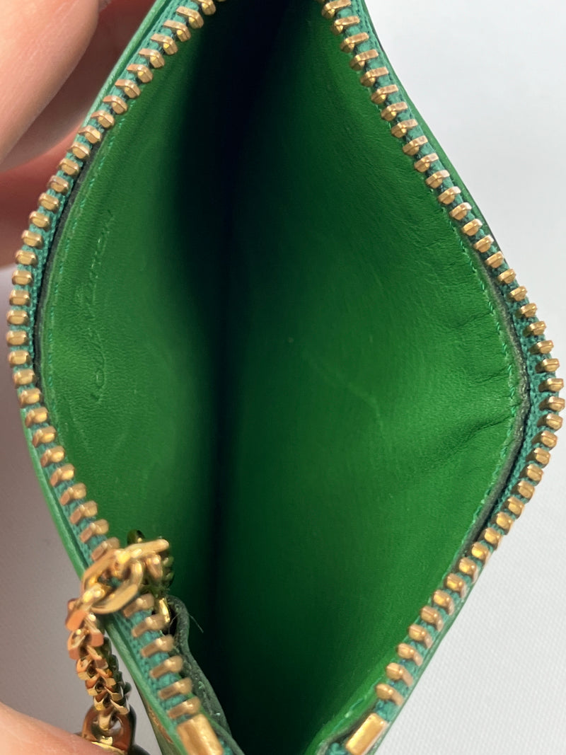 LOUIS VUITTON - GREEN EPI LEATHER POCHETTE CLES - RARE