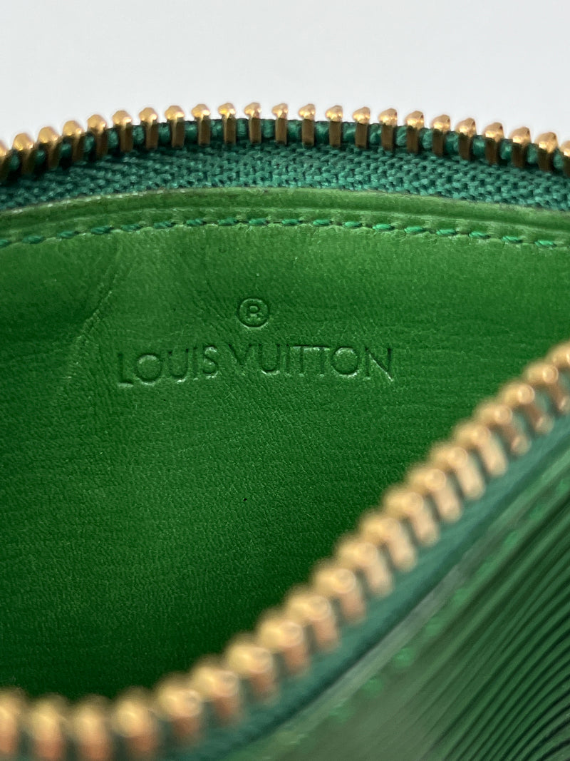 LOUIS VUITTON - GREEN EPI LEATHER POCHETTE CLES - RARE