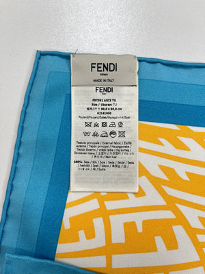 FENDI - FF VERTIGO SCARF 100% SILK - NEW 90 X 86 CM