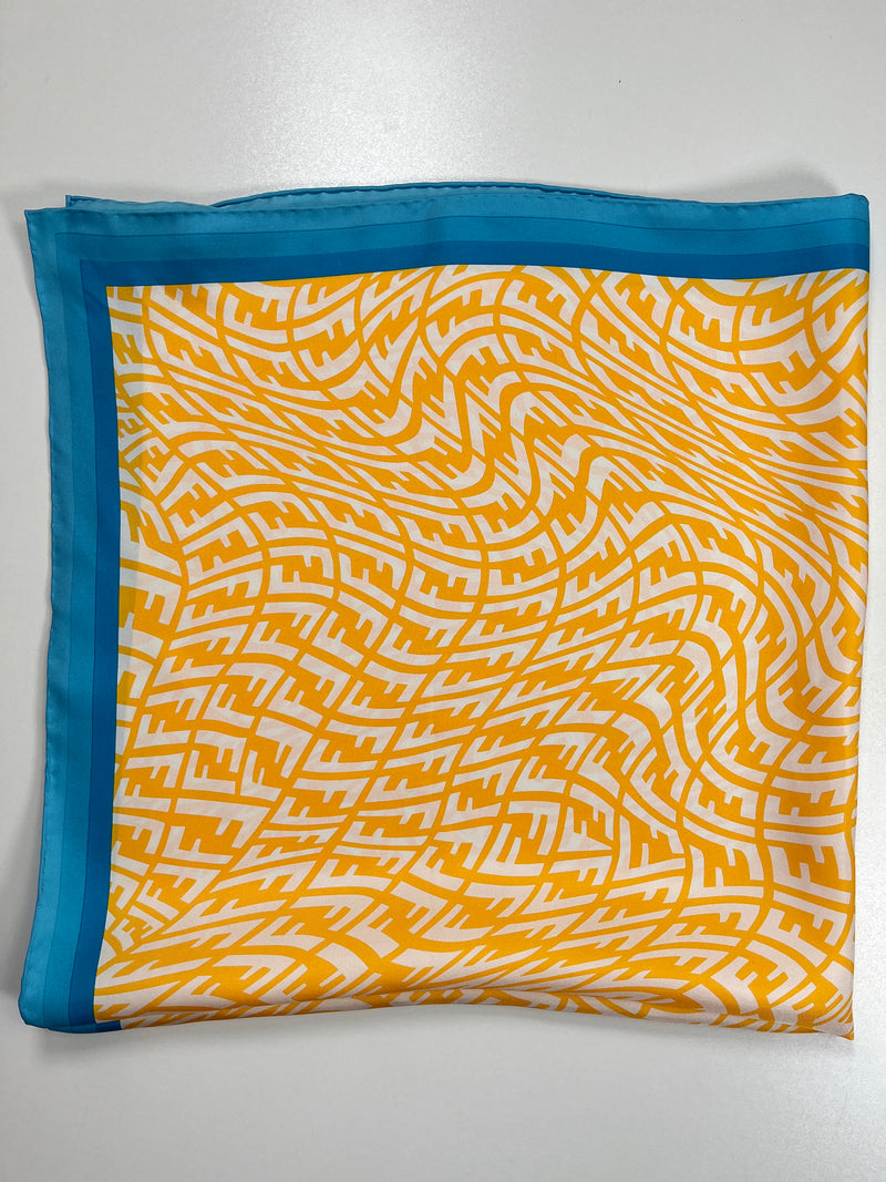 FENDI - FF VERTIGO SCARF 100% SILK - NEW 90 X 86 CM