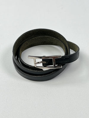 HERMES - BLACK HAPI TRIPLE WRAP BRACELET