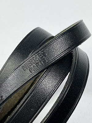 HERMES - BLACK HAPI TRIPLE WRAP BRACELET