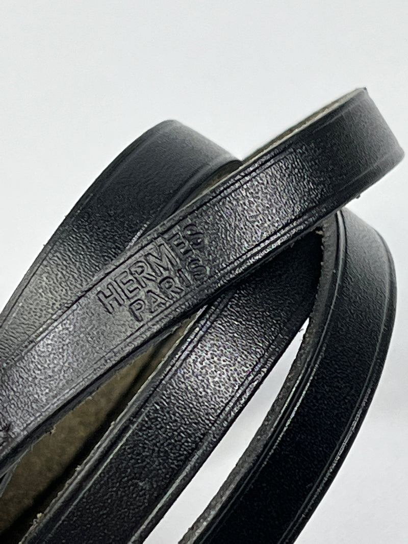 HERMES - BLACK HAPI TRIPLE WRAP BRACELET