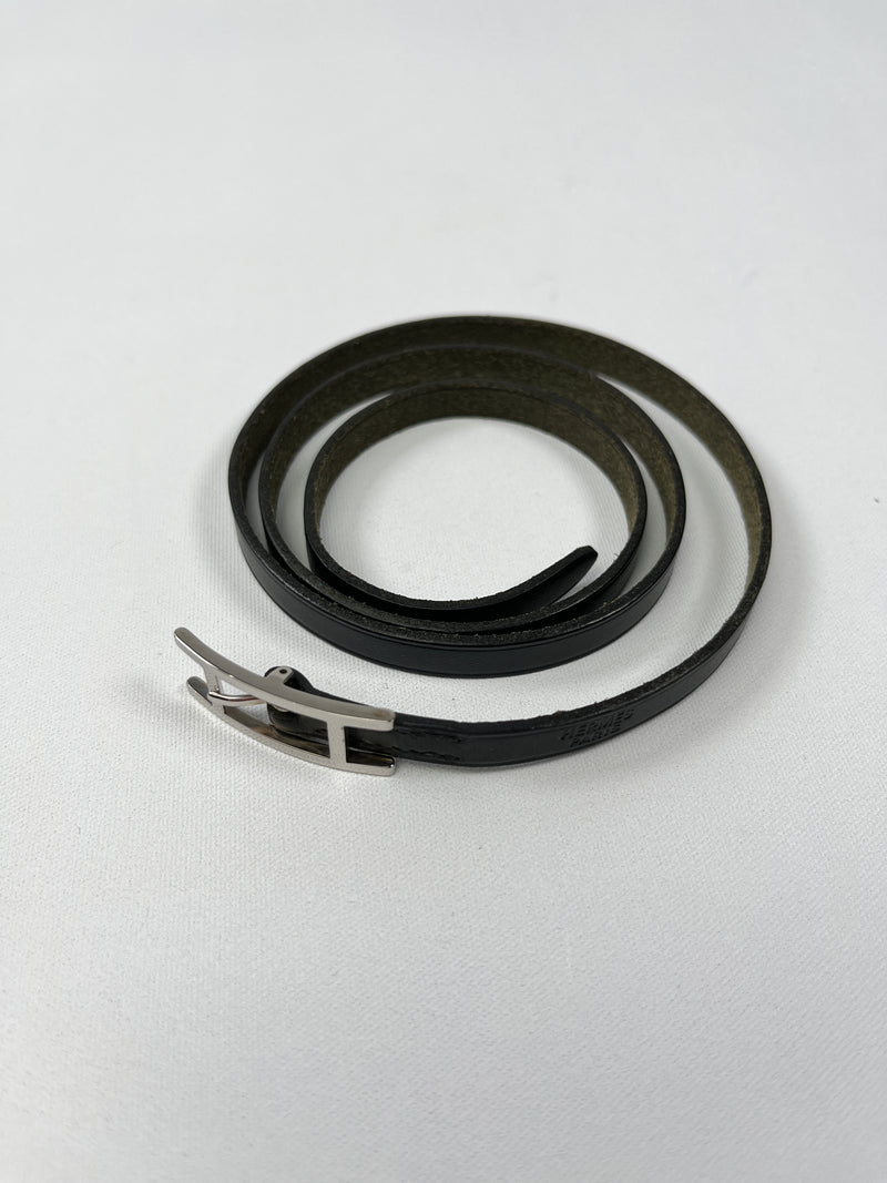 HERMES - BLACK HAPI TRIPLE WRAP BRACELET
