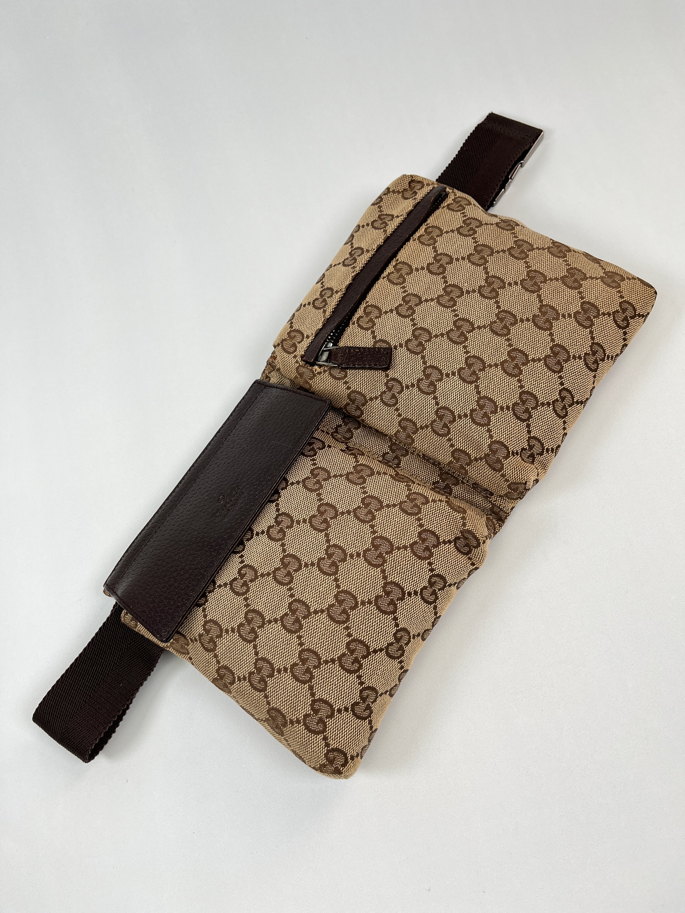 Gucci canvas waist 2025 pouch