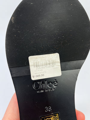 CHLOE - VERONICA LOGO LEATHER SANDALS - SIZE 38