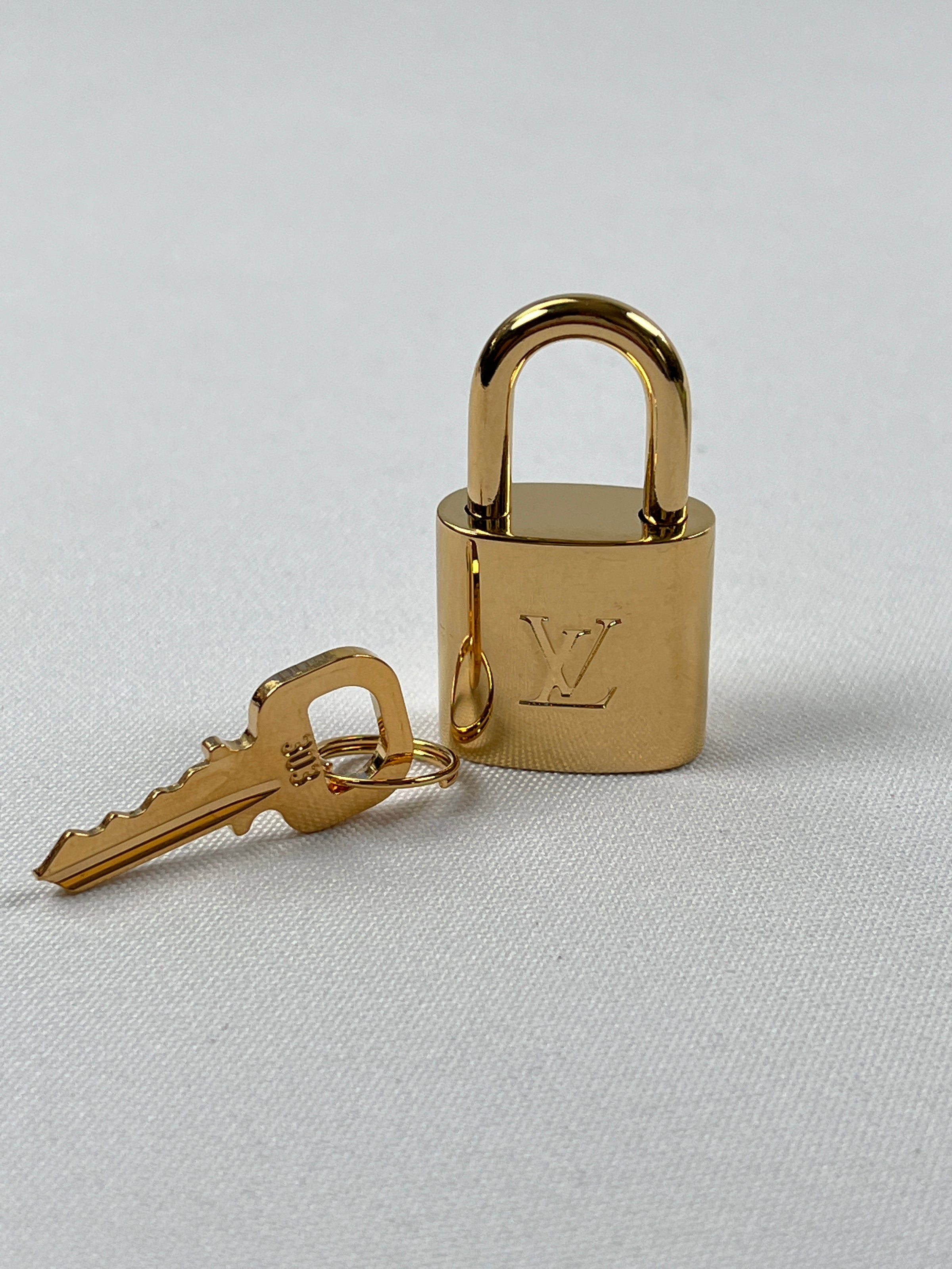 Authentic Louis Vuitton Gold Brass Lock and Key Set 303 