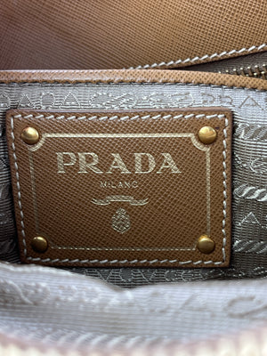 PRADA - CANVAS & LEATHER DOUBLE ZIP TOTE