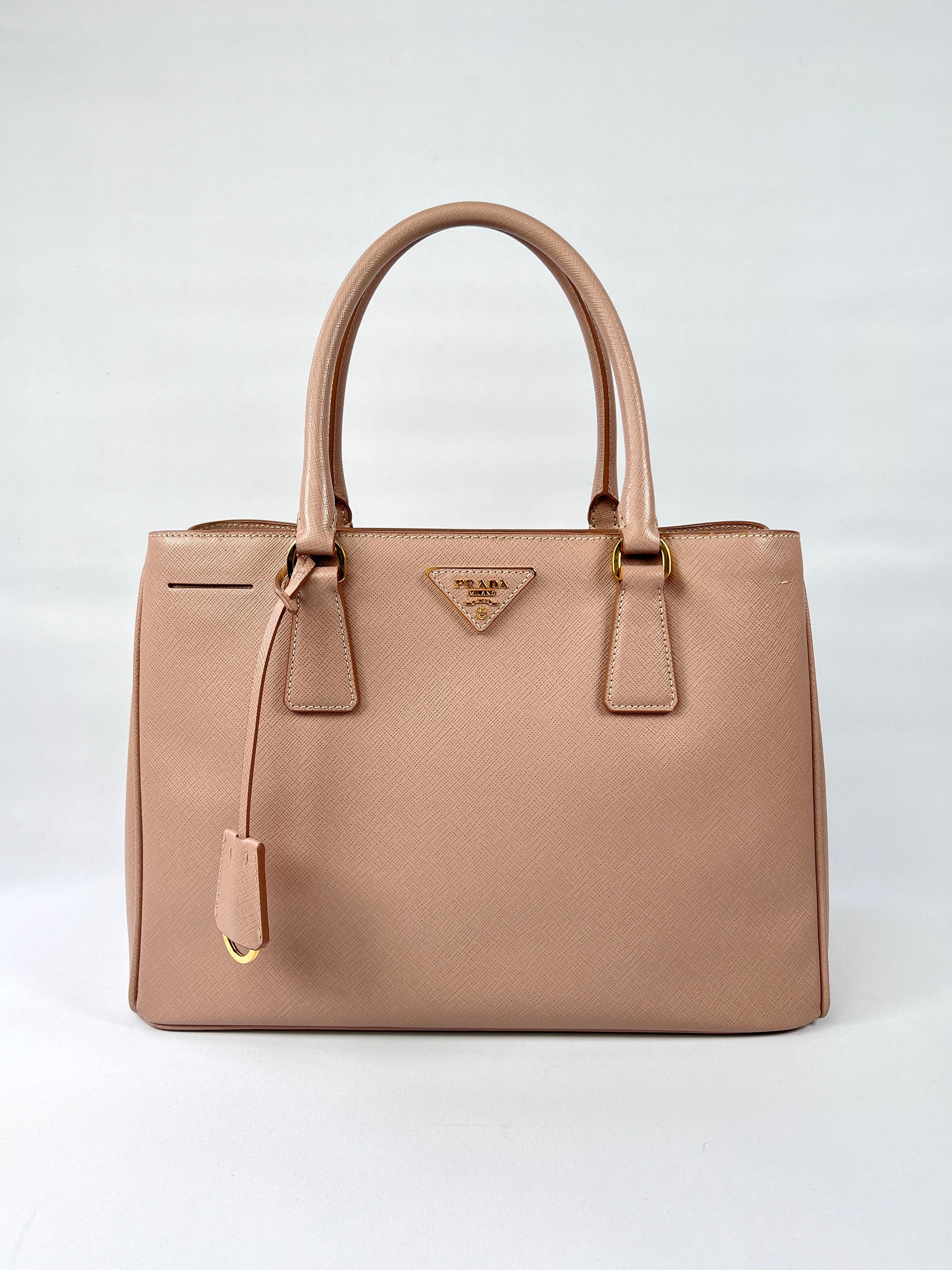 Prada Saffiano Leather Medium Bag In Beige Rose