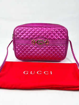 GUCCI FUCHSIA TRAPUNTATA CROSSBODY BAG RE.LUXE AU