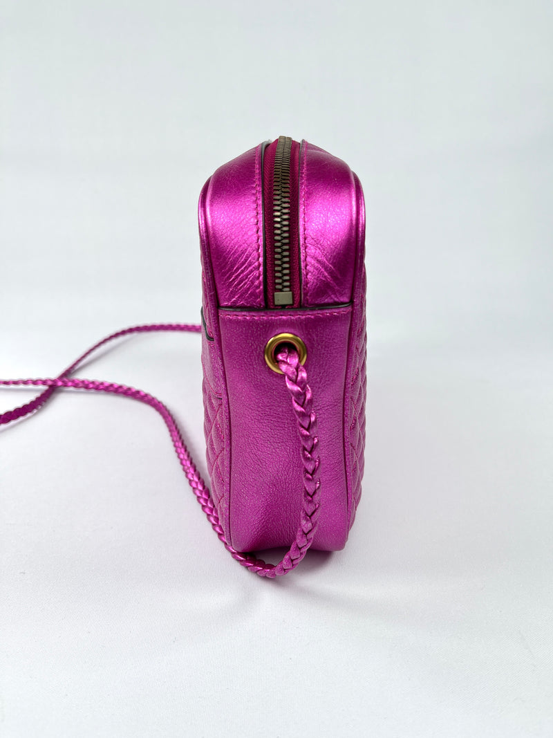 GUCCI - FUCHSIA TRAPUNTATA CROSSBODY BAG