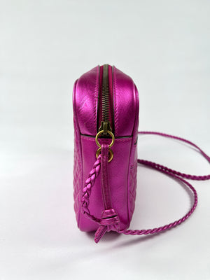 GUCCI - FUCHSIA TRAPUNTATA CROSSBODY BAG