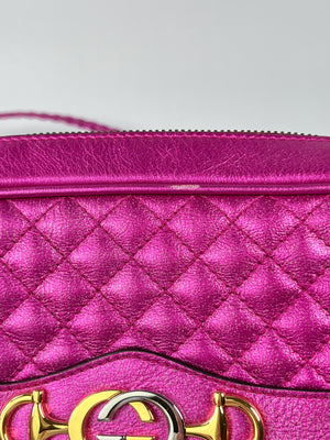 GUCCI - FUCHSIA TRAPUNTATA CROSSBODY BAG