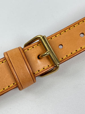 Louis Vuitton Leather Wide Buckle Strap Beige