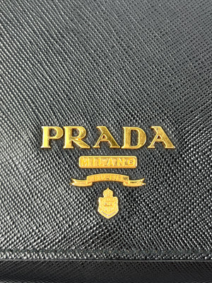 PRADA - BLACK SAFFIANO LUX CHAIN CROSSBODY BAG