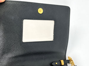 PRADA - BLACK SAFFIANO LUX CHAIN CROSSBODY BAG