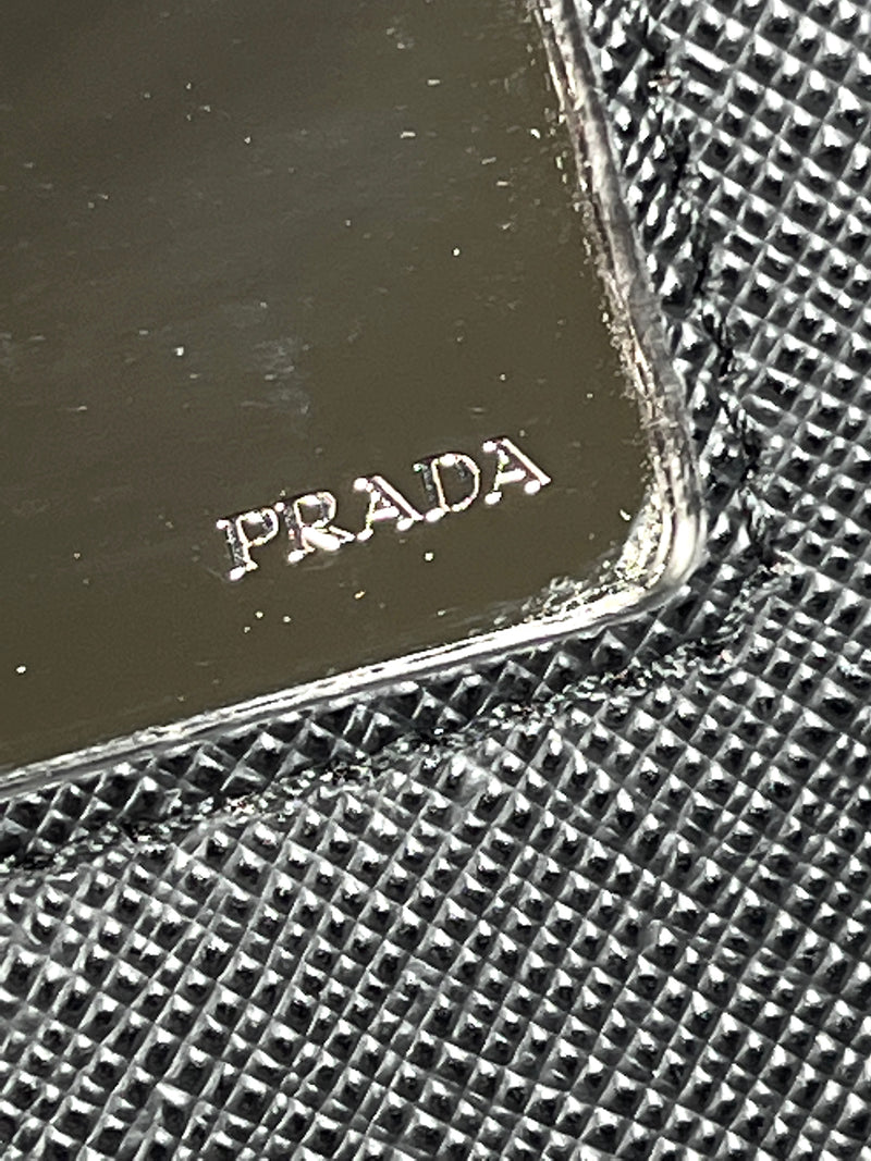 PRADA - BLACK SAFFIANO LUX CHAIN CROSSBODY BAG