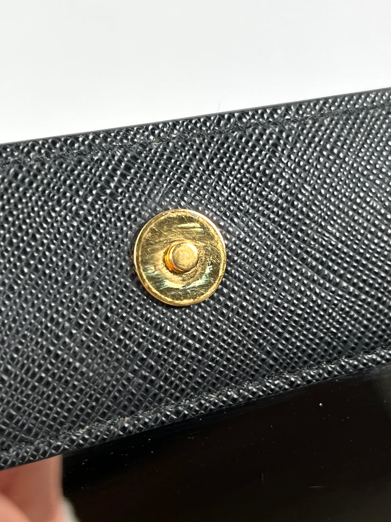 PRADA - BLACK SAFFIANO LUX CHAIN CROSSBODY BAG