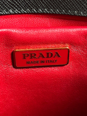 PRADA - BLACK SAFFIANO LUX CHAIN CROSSBODY BAG
