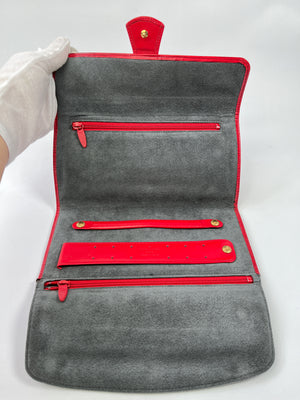 LOUIS VUITTON - RED EPI ROULEAU BIJOUX JEWELLERY ROLL POUCH