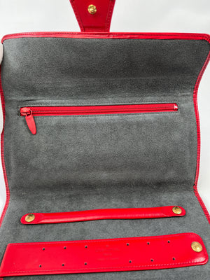 LOUIS VUITTON - RED EPI ROULEAU BIJOUX JEWELLERY ROLL POUCH