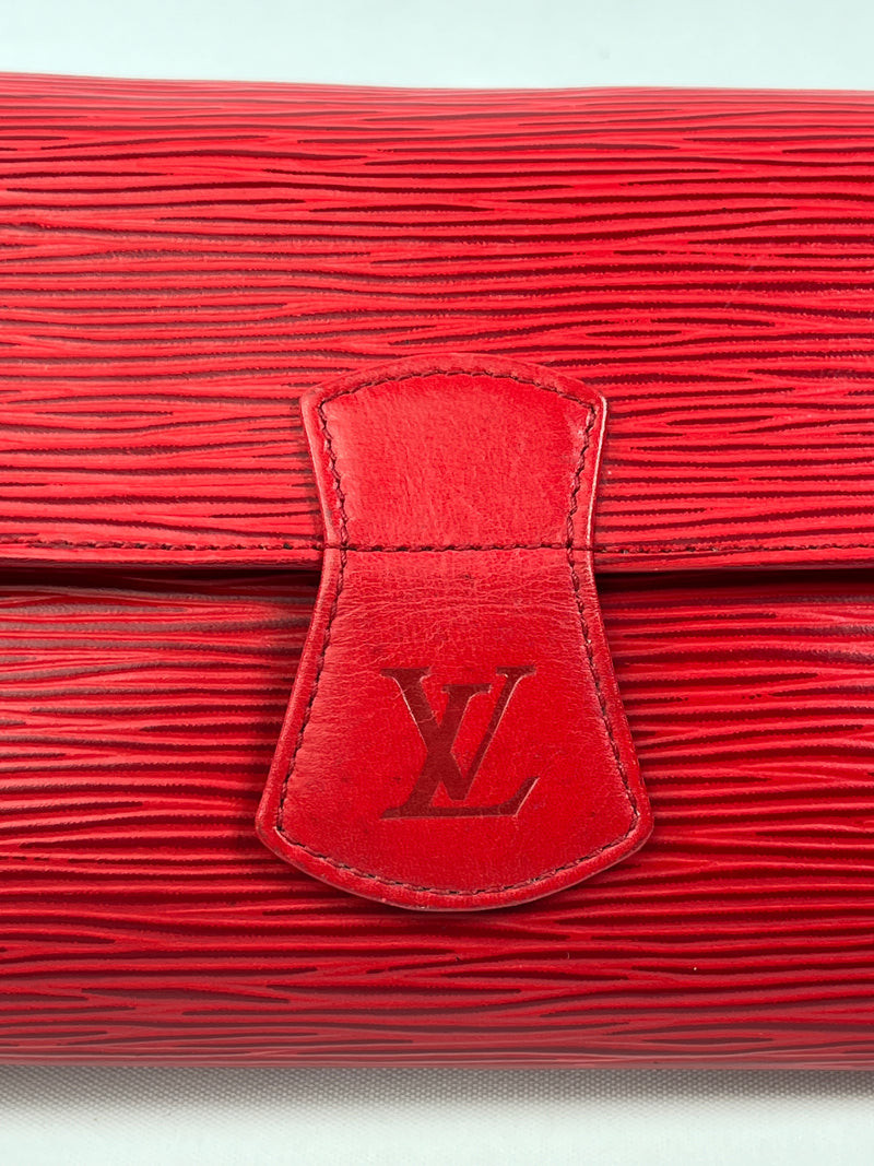 LOUIS VUITTON - RED EPI ROULEAU BIJOUX JEWELLERY ROLL POUCH