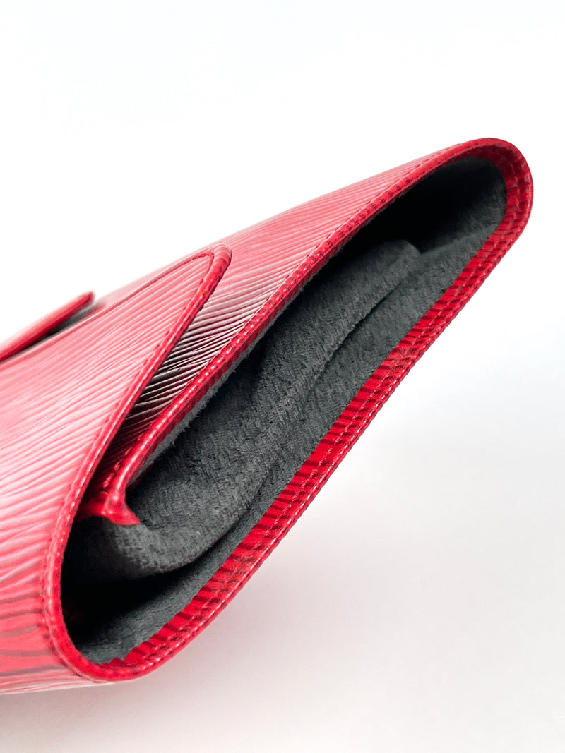 LOUIS VUITTON - RED EPI ROULEAU BIJOUX JEWELLERY ROLL POUCH