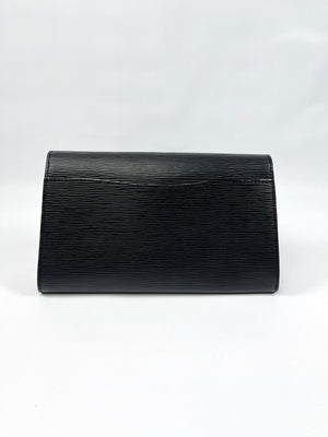 LOUIS VUITTON - BLACK EPI LEATHER ART DECO CLUTCH CROSSBODY