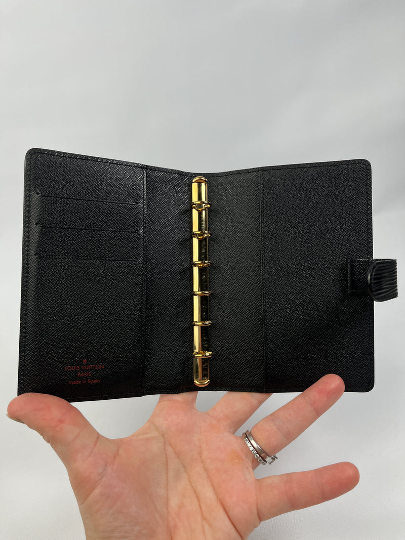 LOUIS VUITTON - EPI LEATHER AGENDA PM IN BLACK