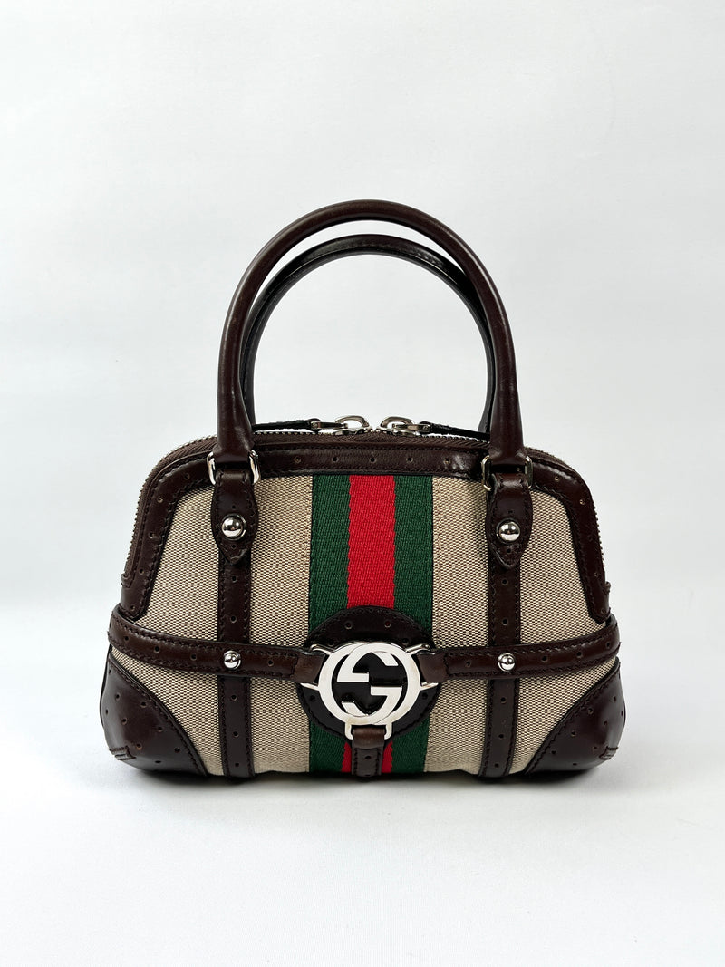 GUCCI - SHERRY INTERLOCKING GG REINS MINI HOBO BAG