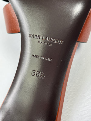 SAINT LAURENT - TRIBUTE MULES IN TAN - SZ 38.5