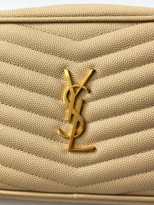 YSL - MINI LOU CAMERA BAG IN DARK BEIGE LEATHER