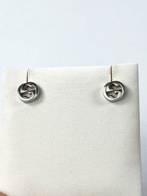 GUCCI - INTERLOCKING G SILVER STUDS EARRINGS