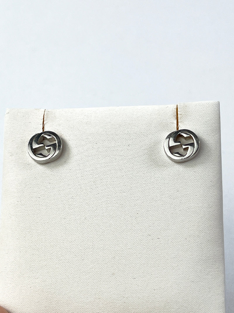 GUCCI - INTERLOCKING G SILVER STUDS EARRINGS