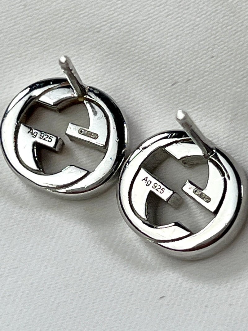 GUCCI - INTERLOCKING G SILVER STUDS EARRINGS