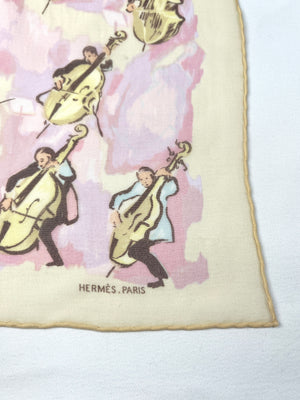 HERMES - CONCERTO POCKET SQUARE SILK SCARF - EST 1963