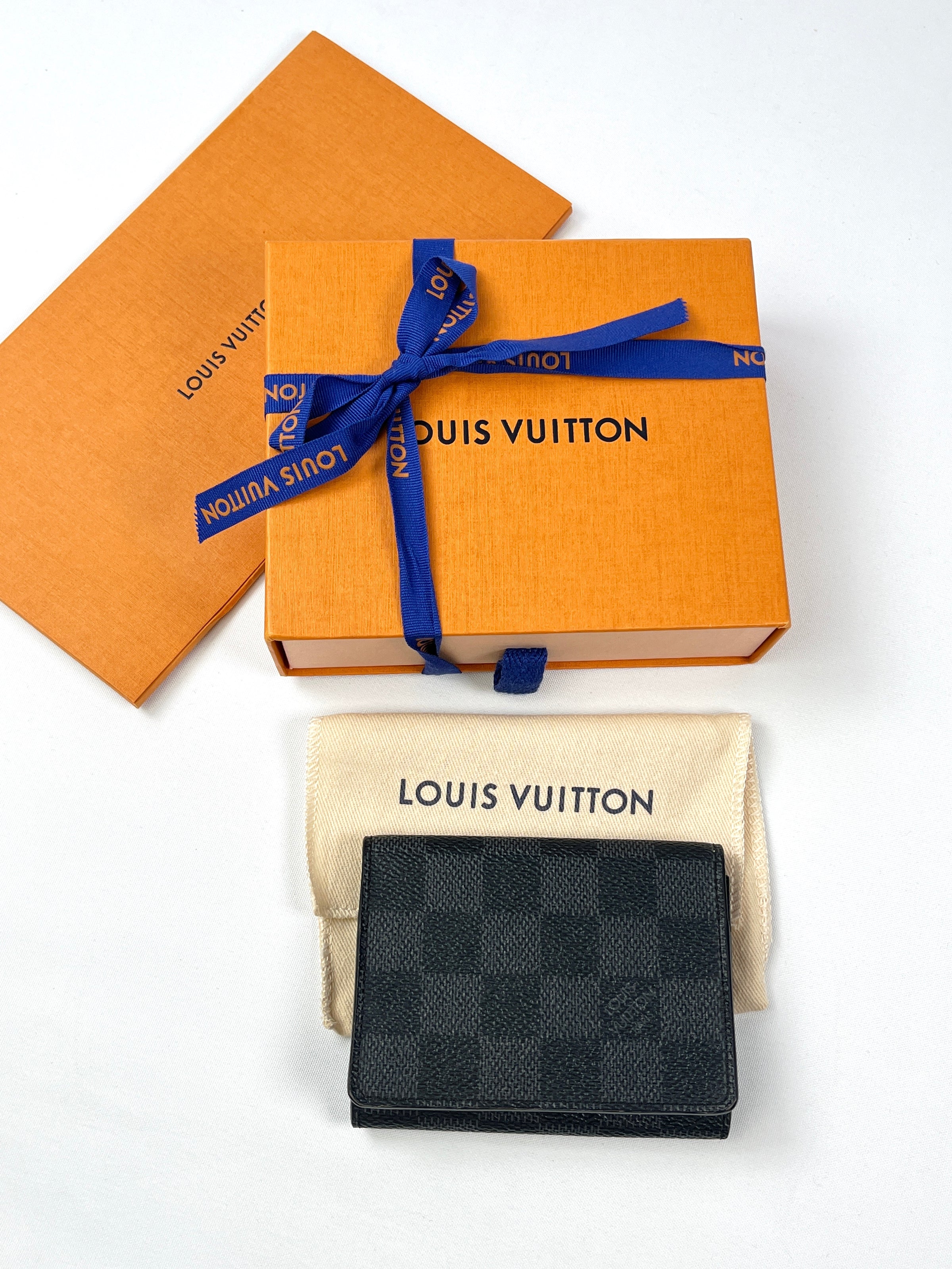 Louis Vuitton Damier Graphite Envelope Business Card Holder 2019-20FW, Grey, * Inventory Confirmation Required