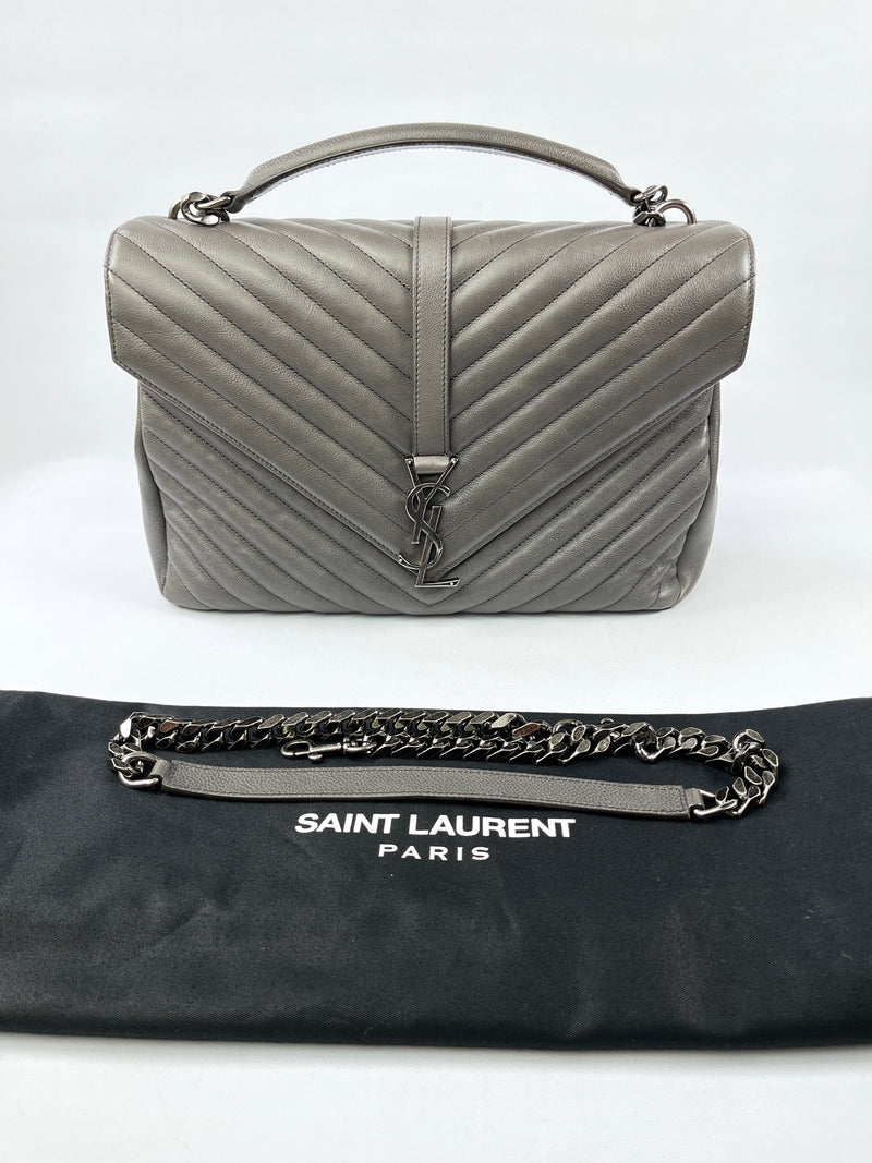 YSL - COLLEGE LARGE CHAIN BAG IN QUILTED LEATHER