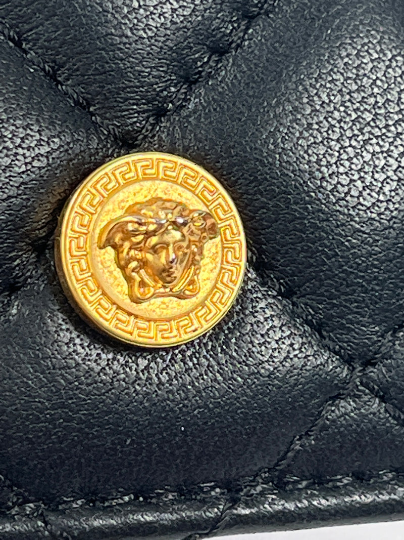 VERSACE - QUILTED LEATHER MEDUSA CARD HOLDER