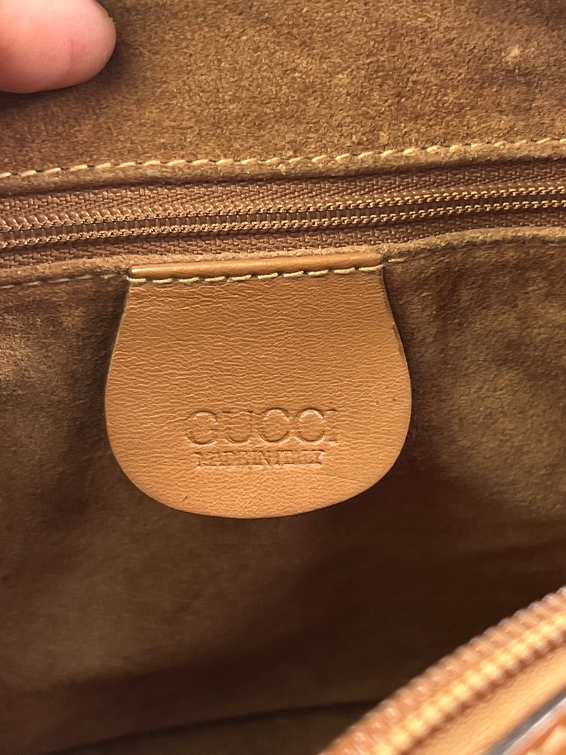 GUCCI - TAN LEATHER CAMERA CROSS BODY - VINTAGE