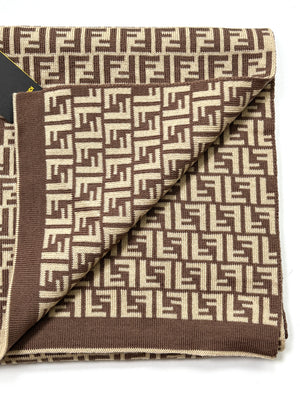 FENDI - BEIGE & BROWN ZUCCA SCARF - NEW WITH TAGS