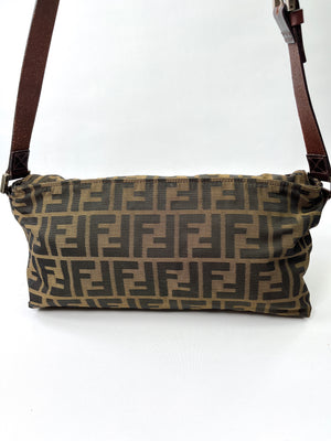 FENDI - ZUCCA FF FLAP SHOULDER BAGUETTE BAG - VINTAGE