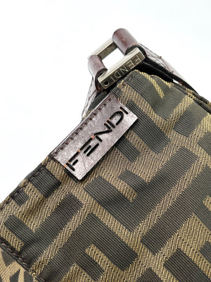 FENDI - ZUCCA FF FLAP SHOULDER BAGUETTE BAG - VINTAGE