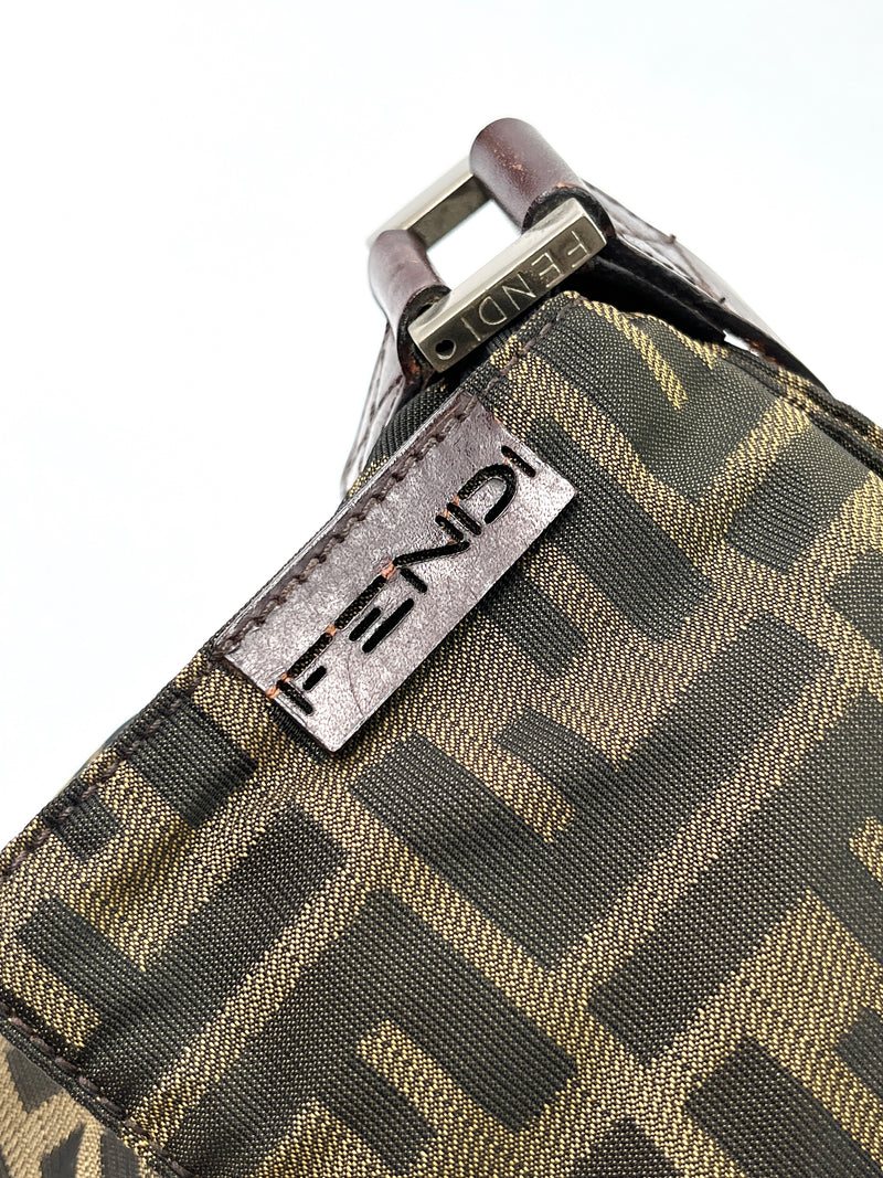 FENDI - ZUCCA FF FLAP SHOULDER BAGUETTE BAG - VINTAGE