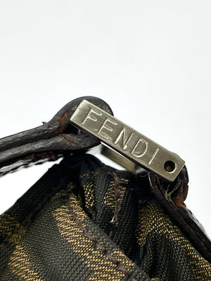 FENDI - ZUCCA FF FLAP SHOULDER BAGUETTE BAG - VINTAGE