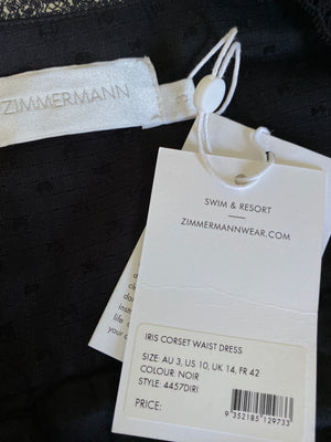 ZIMMERMANN - IRIS CORSET WAIST DRESS - SZ 3 - NEW WITH TAGS